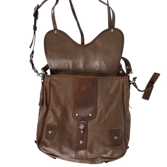 Gryson Italy Brown Leather Saddle Bag - Picture 3 of 15